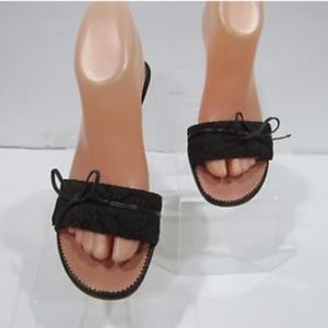 GUCCI Brown logo/Size 7/37C leather trim Shoes